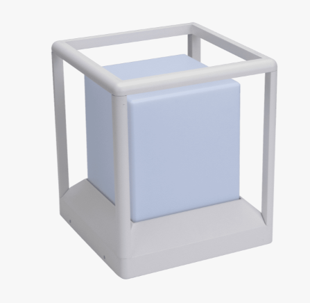CUBE SHAPED PILLAR MOUNT WHITE IP65 E27
